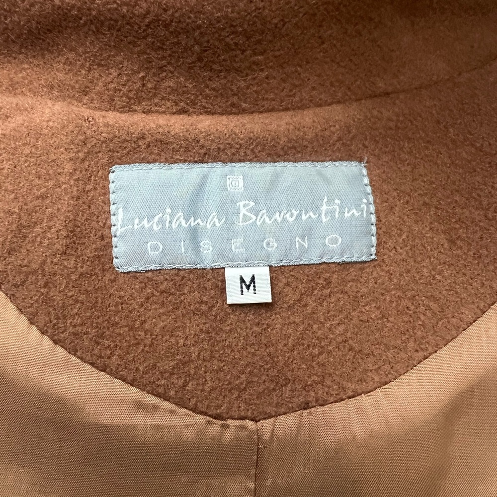 NWT Womens M Long Cashmere Wool Luciana Barontini Brown Full Length Vintage Coat - Picture 5 of 9